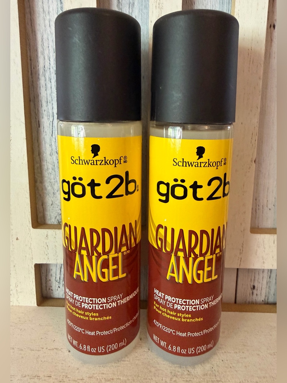 Schwarzkopf Got 2b GUARDIAN ANGEL Heat Protection Spray 425 Degrees Lot X2 Got2b